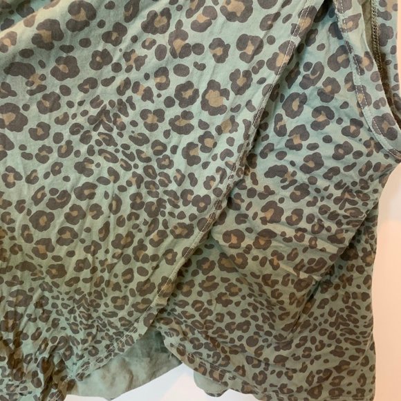 Anthropologie Dolan Tank Green Cheetah - Picture 5 of 7